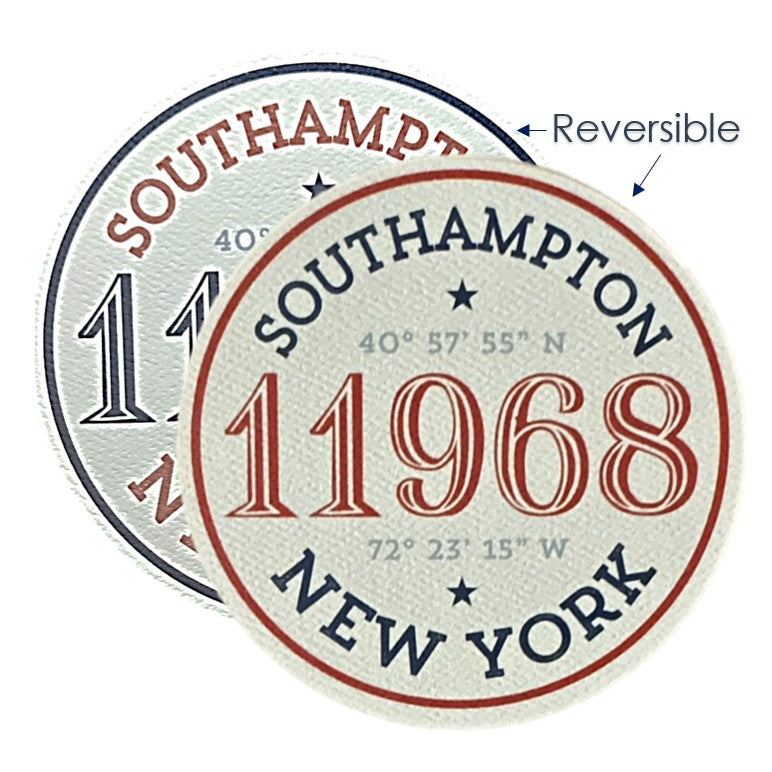 Southampton, NY 11968 Reversible Cardboard Coasters (Pack of 50)