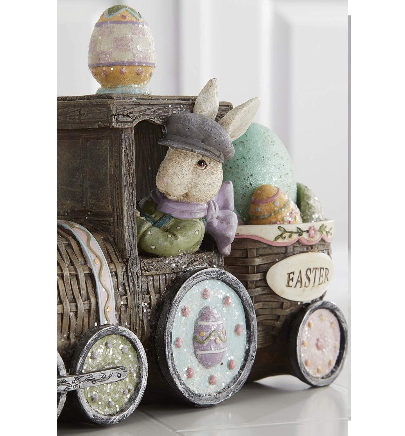 HAPPY EASTER Glittered Bunny Rabbit Train Arrow Replacement Sign