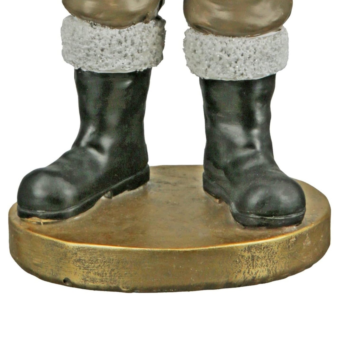 Green Velvet Santa with Gold Glittered Christmas Tree