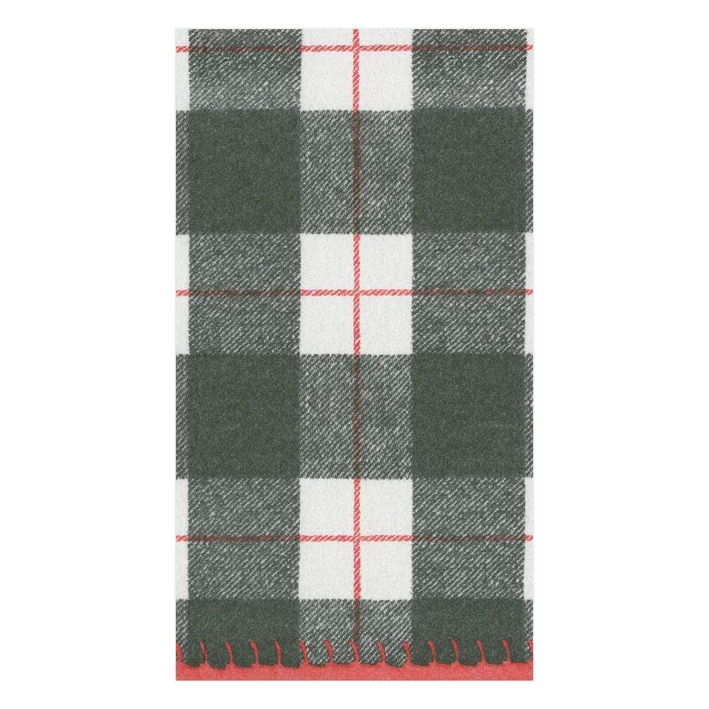 Buffalo Plaid Check Paper Linen Dinner Guest Towel Napkins in Black - 12 Per Package