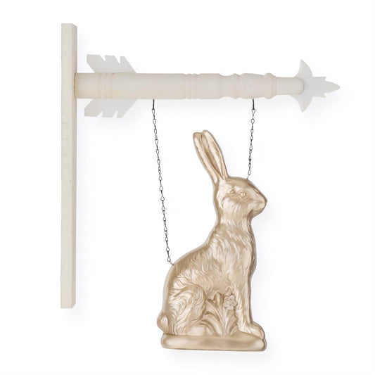 Gold Foil Resin Easter Bunny Hanging Arrow Replacement Sign