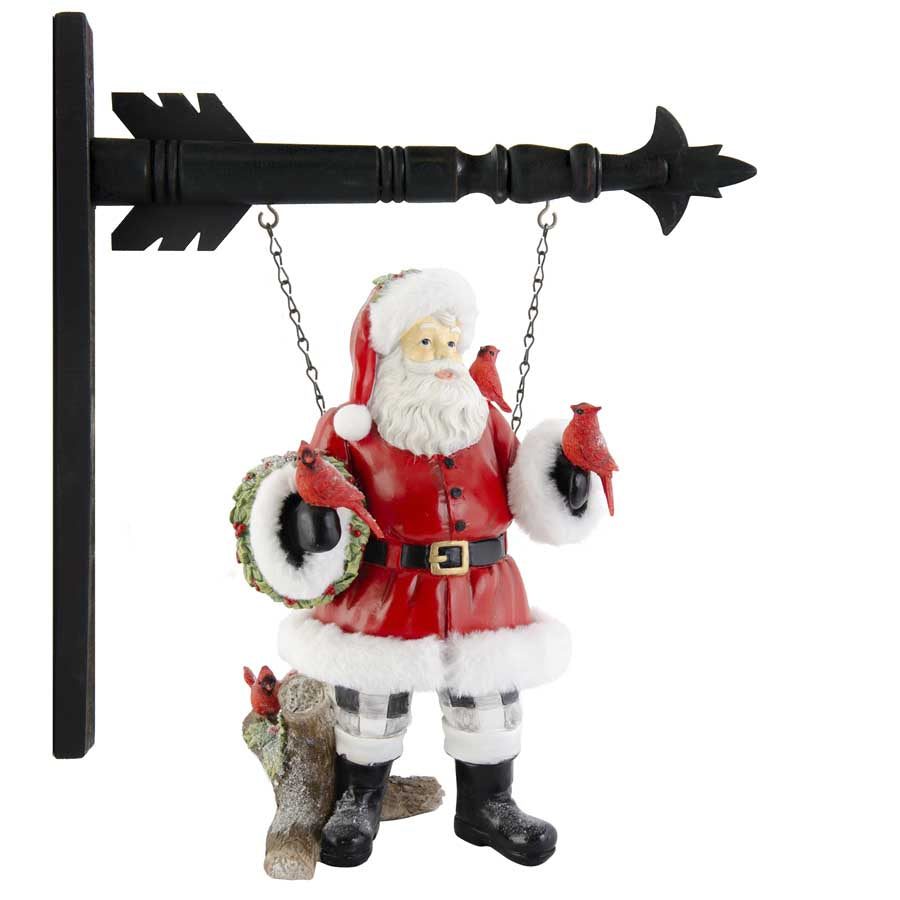 Santa Trimmed in Fur with Cardinals Arrow Replacement Sign