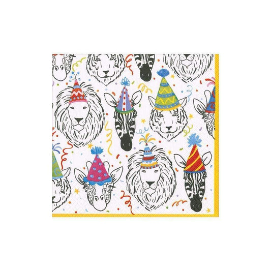 Animal Safari Birthday Paper Cocktail Napkins - 20 Per Package