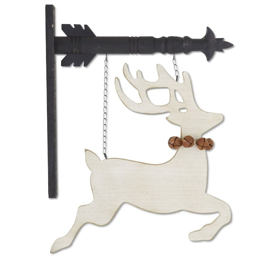 Reindeer Cutout with Bells Arrow Replacement Sign