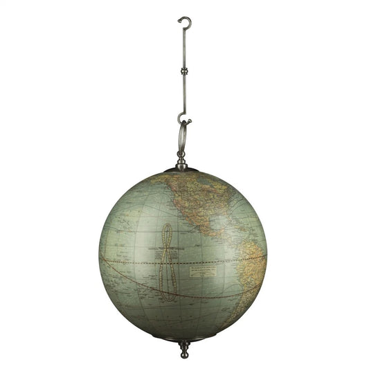 Weber Costello 1920s Hanging Globe (Pewter Finish Hooks)