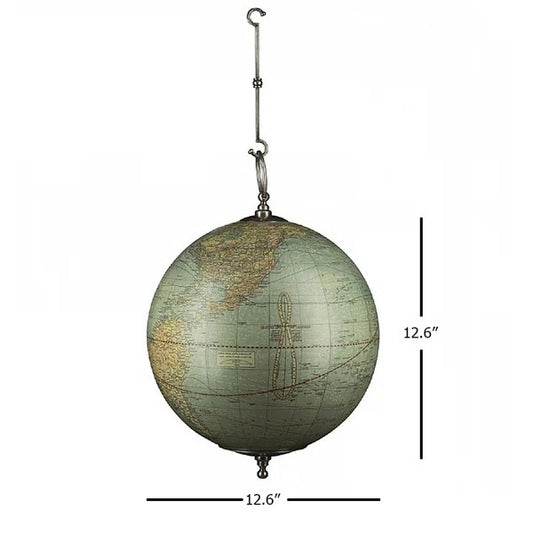 Weber Costello 1920s Hanging Globe (Pewter Finish Hooks)