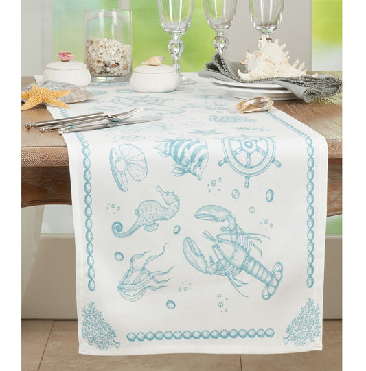 Nautical Sea Life Table Runner