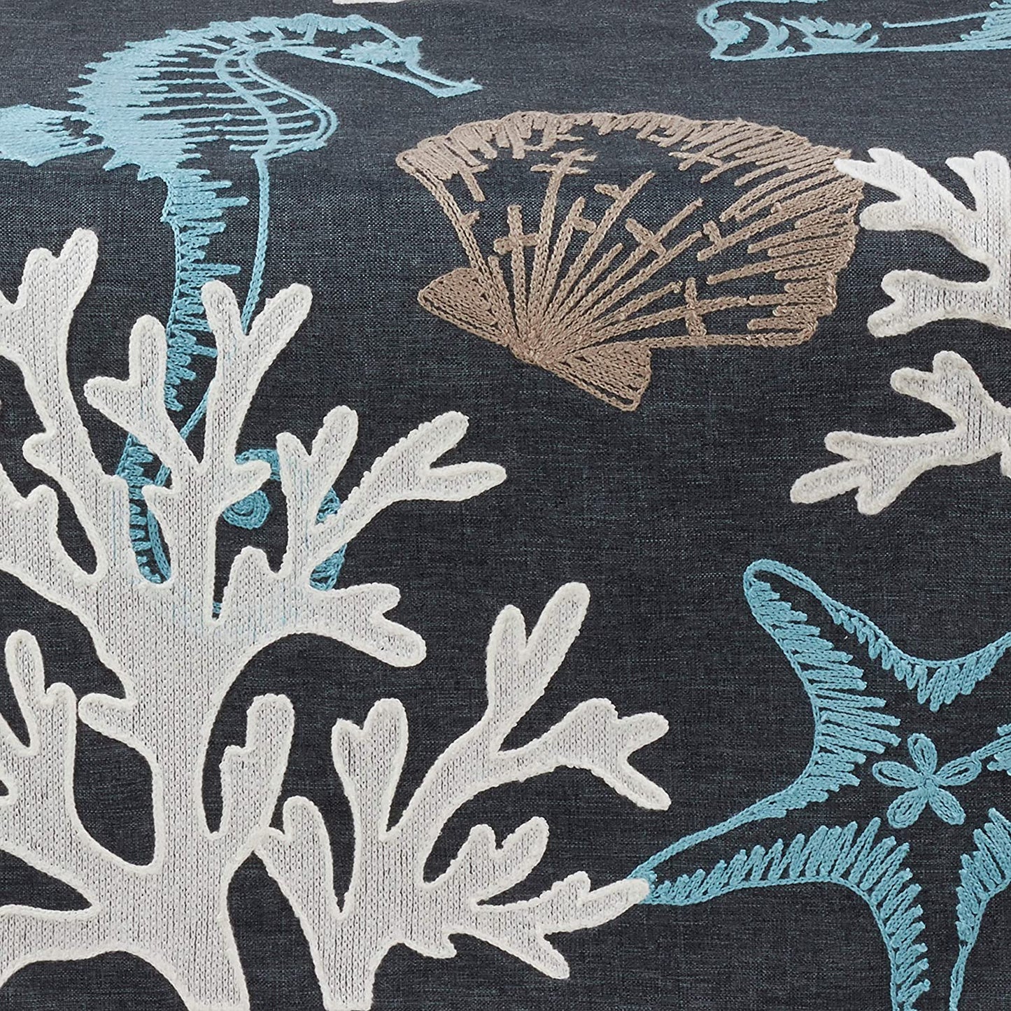 Embroidered Coastal Sea Life Table Runner - 16"x54"