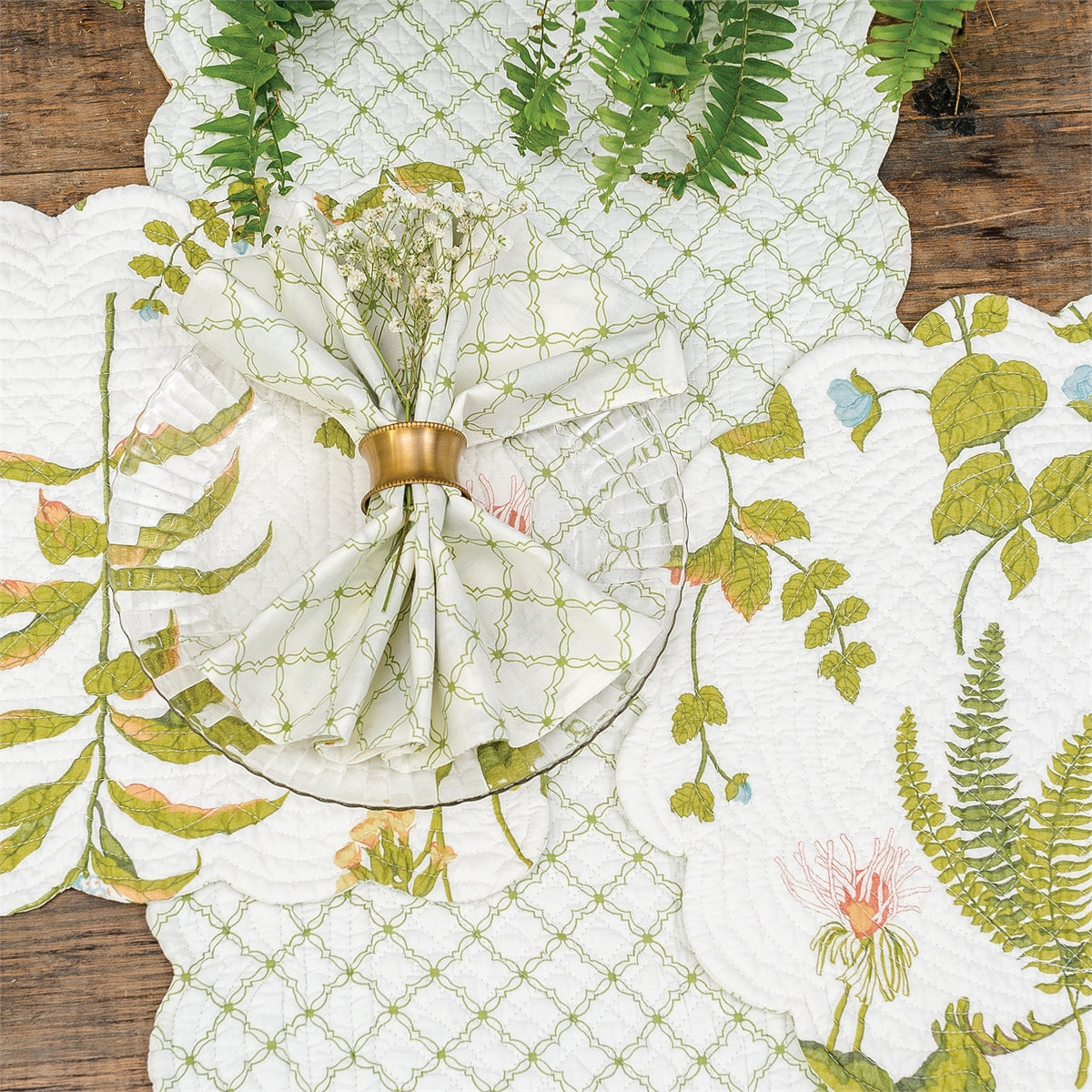 Anessa Reversible Botanical Trellis Placemat (Rectangle)