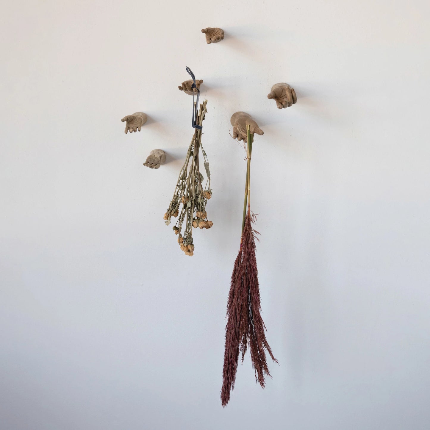 Hand-Carved Mango Wood Hands, Medium (Hangs or Sits, Set of 2)