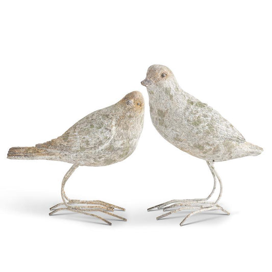 Patina Finished Birds with Metal Feet (set of 2)