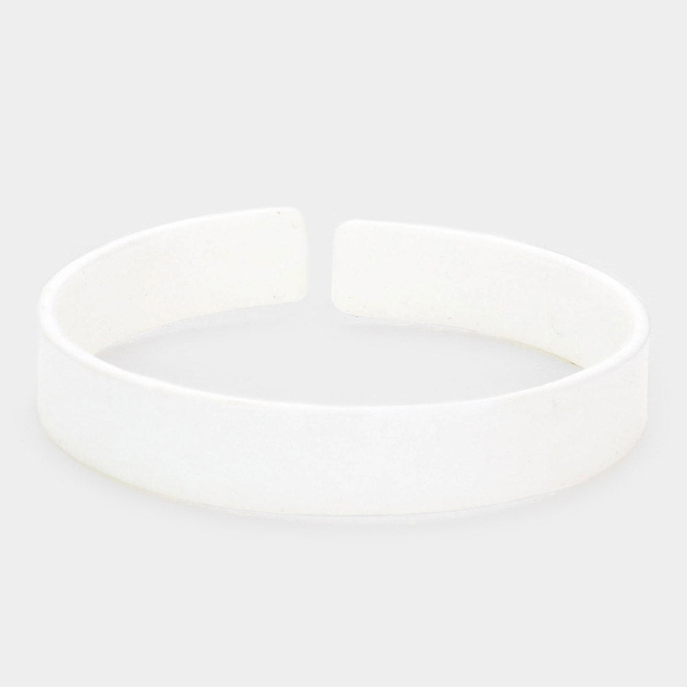 White Celluloid Acetate Adjustable Bracelet