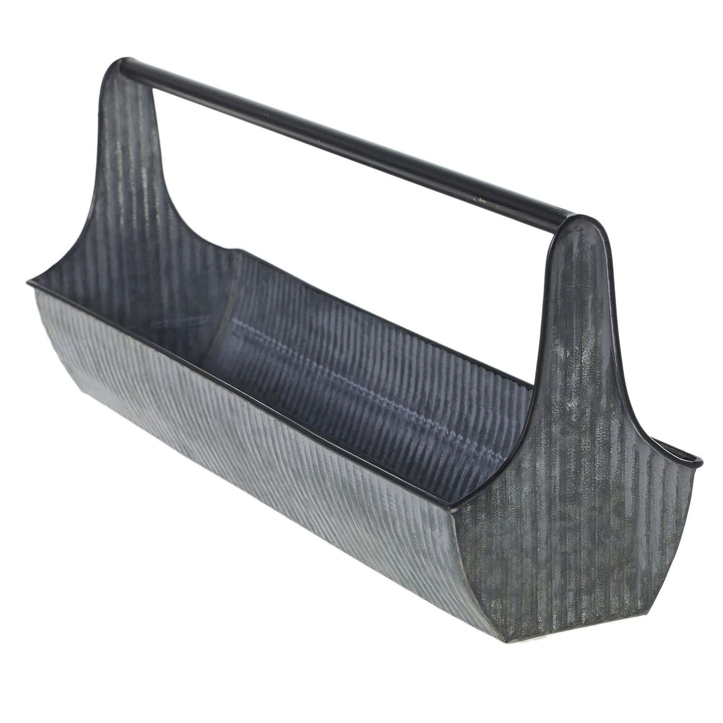 Galvanized Silver Trough Planter