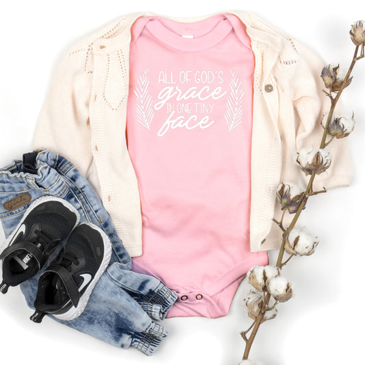 All of God's Grace Christian Baby Onesie (Pink)