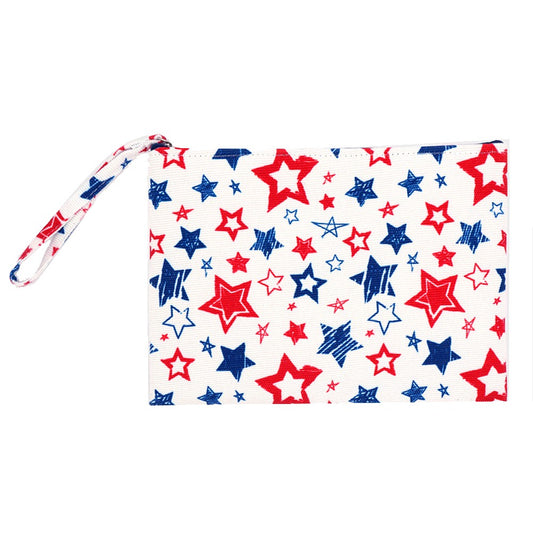 Red, White & Blue Star Wristlet Clutch Purse