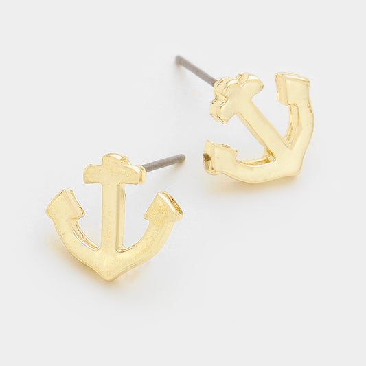 Anchor Earrings Gold