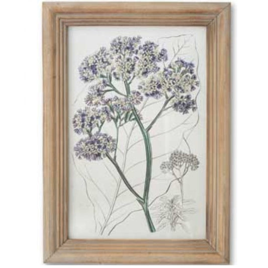 Flower Botanical Wall Art with Natural Frame (Lacy)