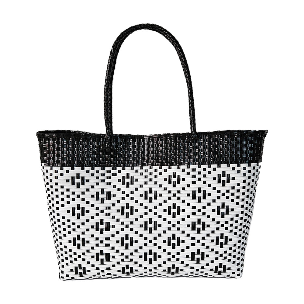 Black and White Aztec Beach Basketweave Tote Bag/Shoulder Bag/Purse