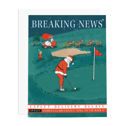 Santa Golfing Christmas Greeting Card