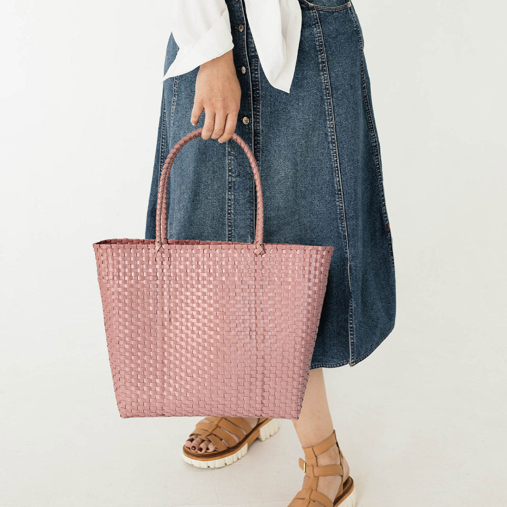 Pink Beach Basketweave Tote Bag/Shoulder Bag/Purse