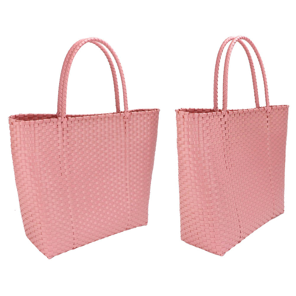Pink Beach Basketweave Tote Bag/Shoulder Bag/Purse