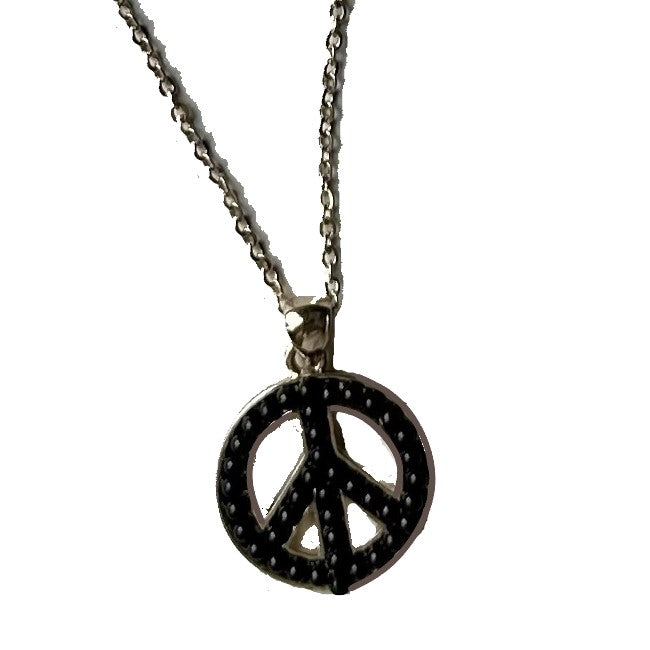 Beaded Peace Pendant Necklace - Assorted Colors