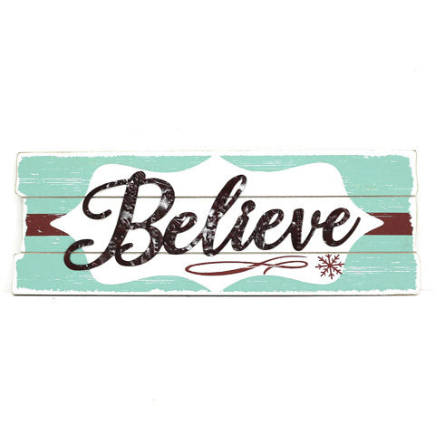 Retro Believe Wall Plaque