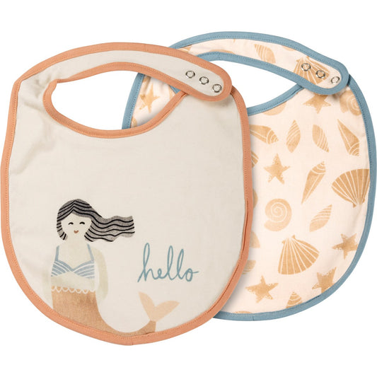 Bib Set - Mermaid Hello Seashells