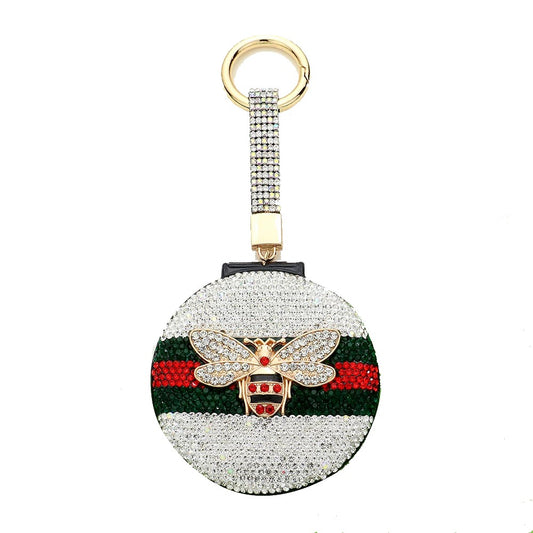 Bling Bee Compact Mirror Keychain