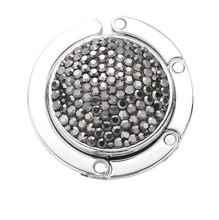 Bling Folding Table Purse Bag Hook Hanger (Black)