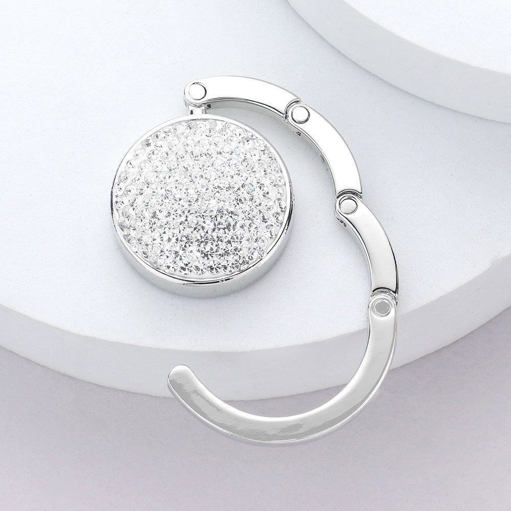 Bling Folding Table Purse Bag Hook Hanger (Clear)