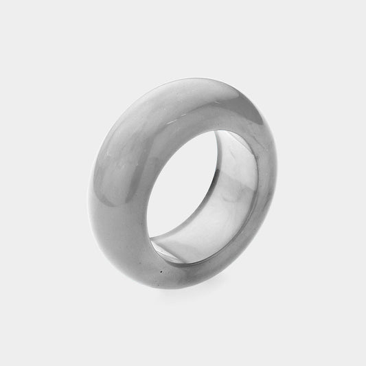 Bold Resin Ring (Gray, sz 7)