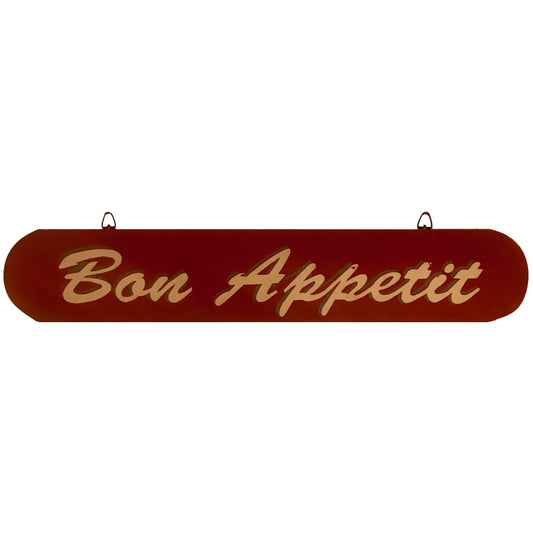 Red Bon Appetit Mahogany Wood Wall Sign