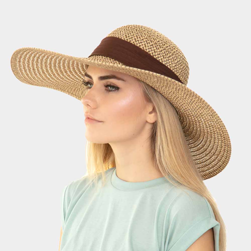 Bow Accented Straw Summer Sun Hat