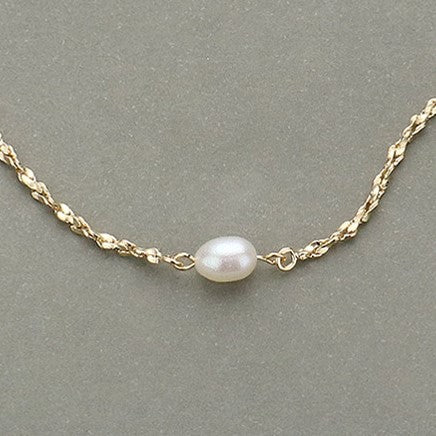 Petite Pearl Pendant Necklace (Gold)