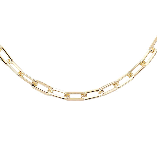 Metal Chain Link Necklace (Gold)