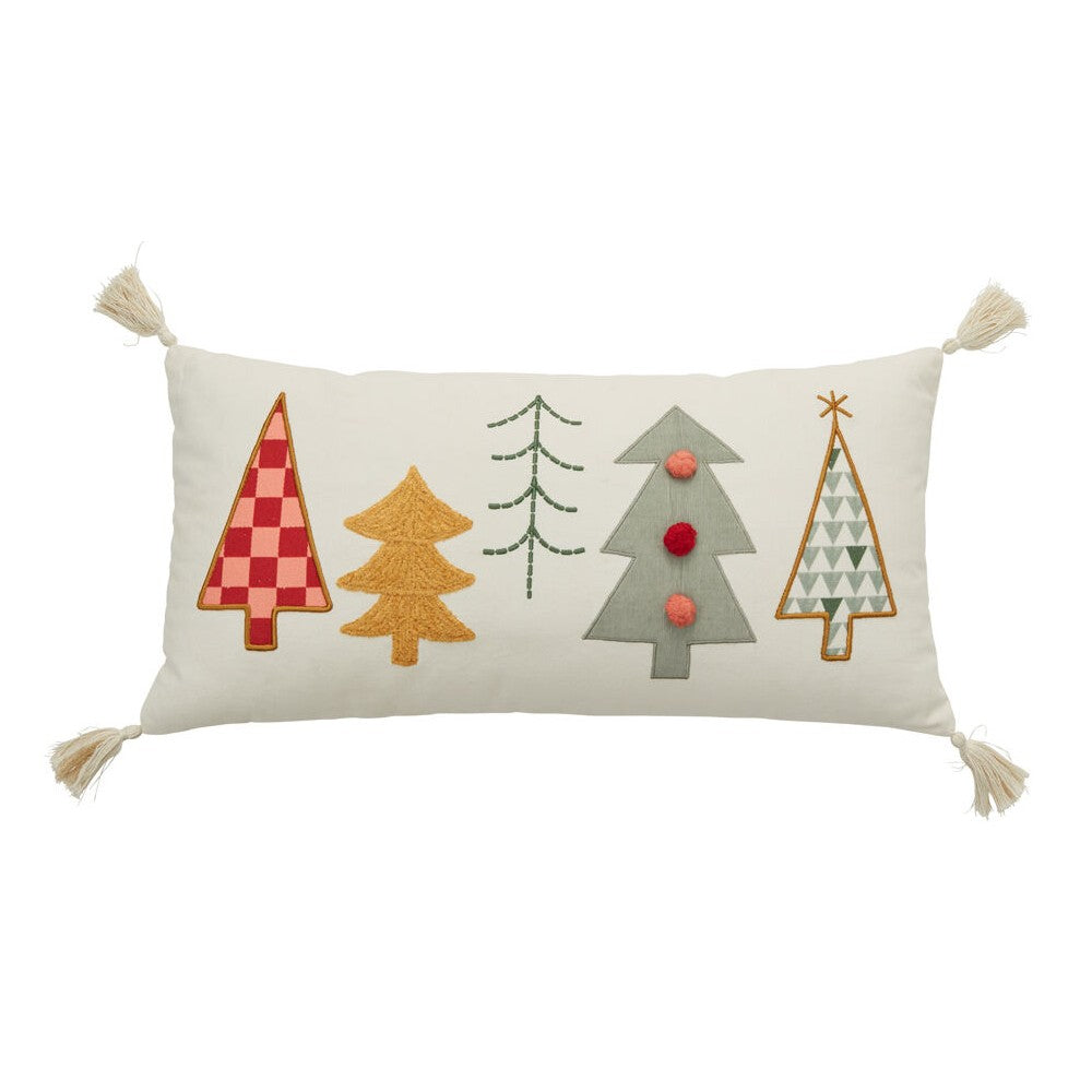 Brights Winter Trees Christmas Accent Pillow