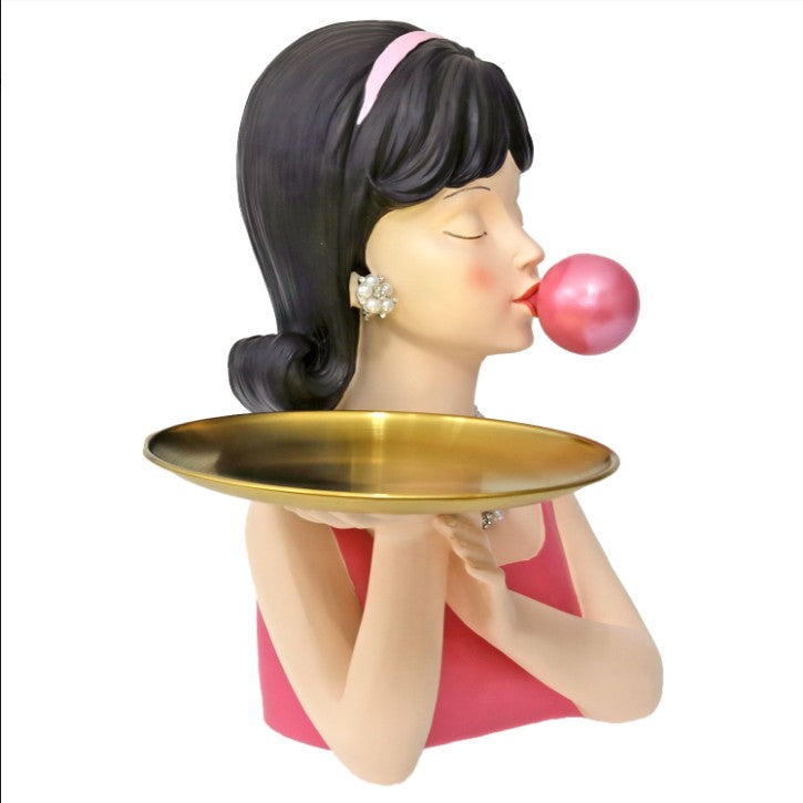 Bubble Gum Woman with Bubble and Tray