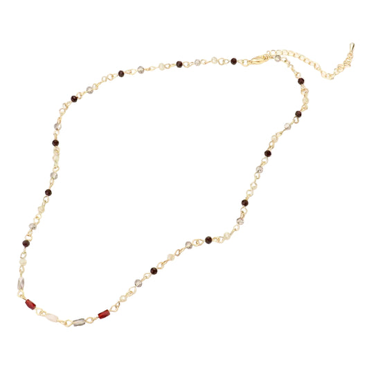 Burgundy Faceted Bead Necklace