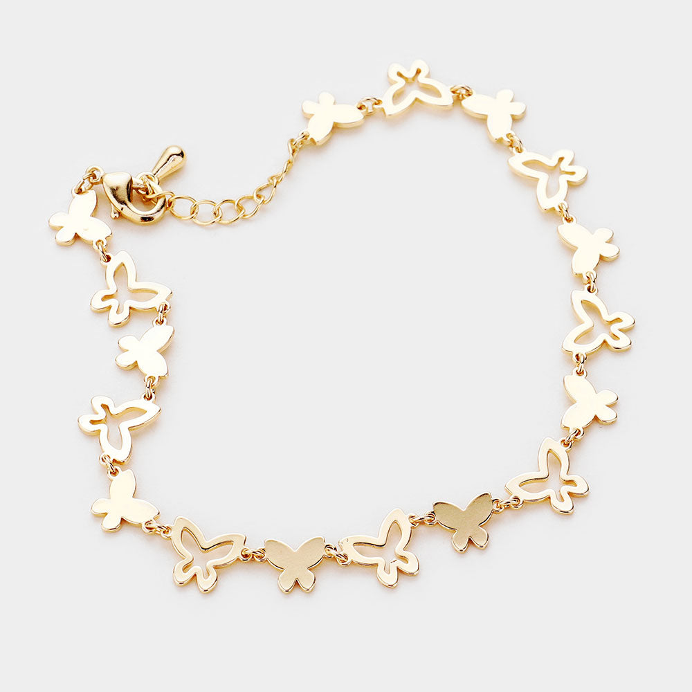 Butterfly Bug Link Bracelet (Gold)
