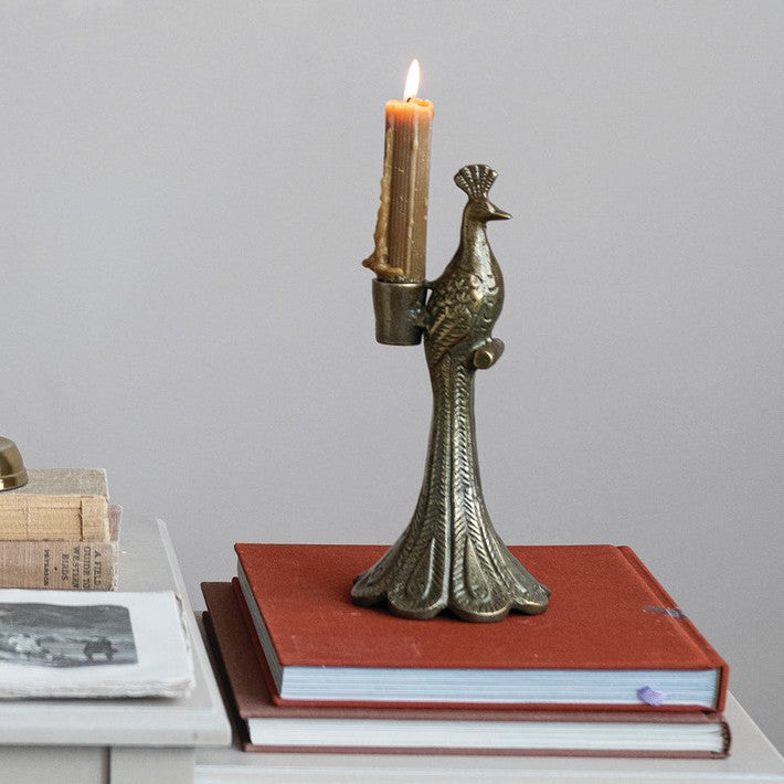 Peacock Taper Candleholder