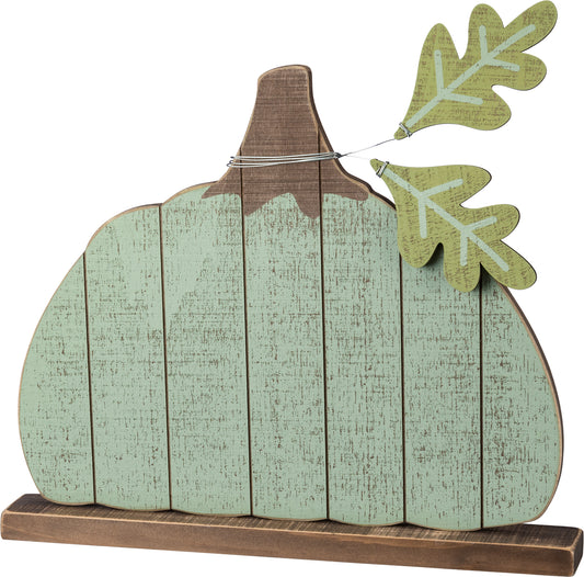 Pumpkin Wooden Slat Table Top Sitter