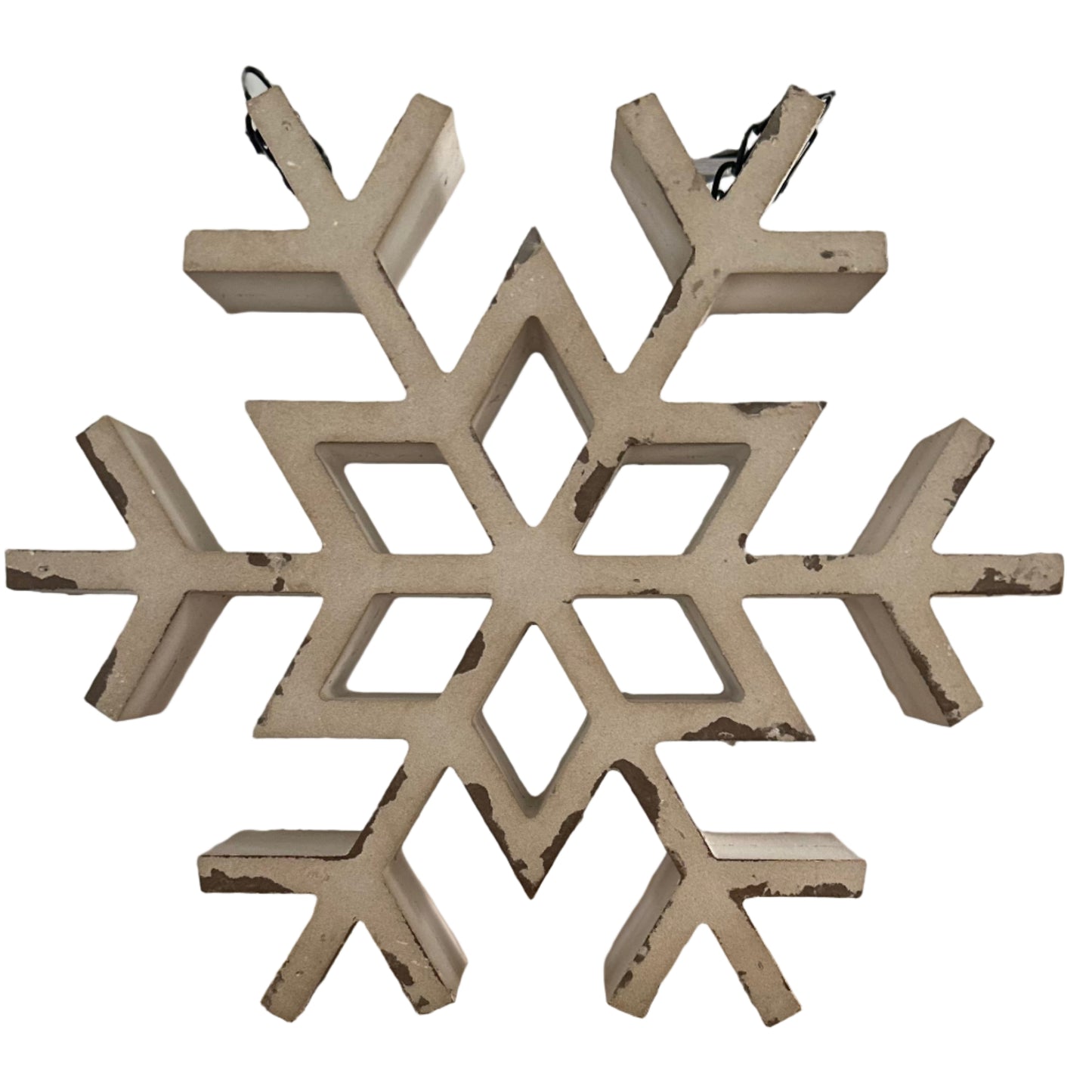 White Wood Painted Snowflake Arrow Replacement Sign