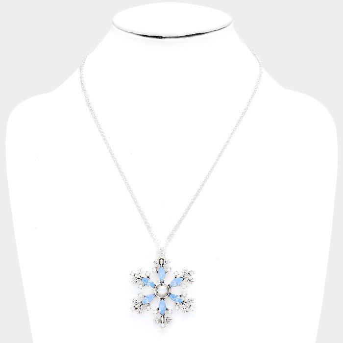 Embellished Snowflake Pendant Necklace