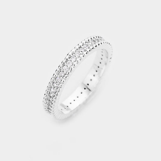 Cubic Zirconia Pave Eternity Ring (sz 6)