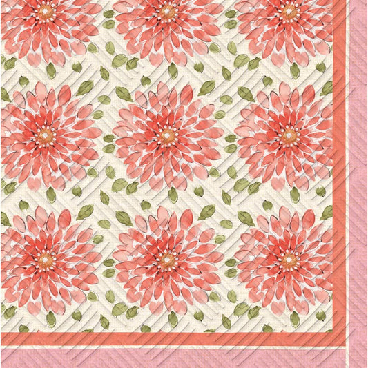 Embossed Floral Watercolor Luncheon Napkins - 20 Per Package