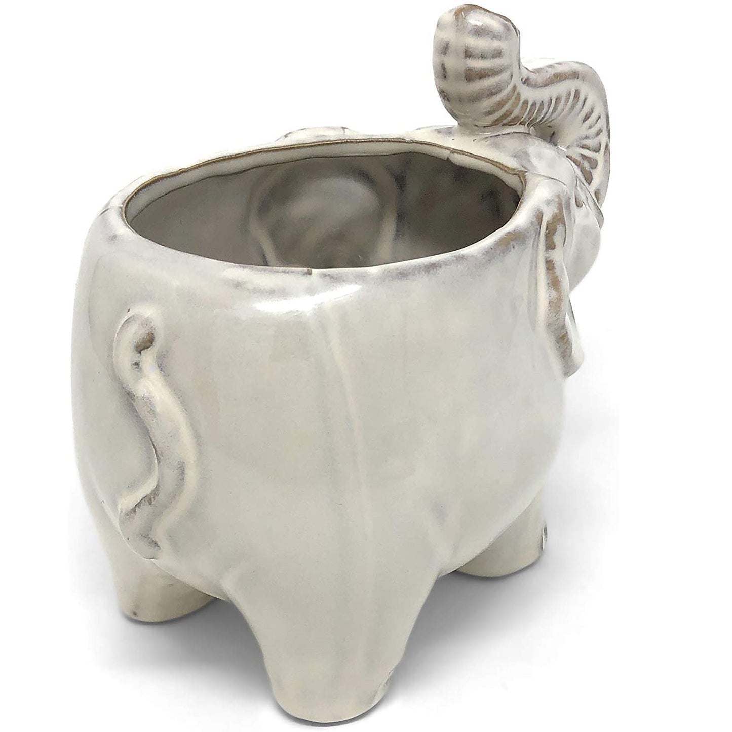 Ivory Elephant Ceramic Pot Planter (Small)