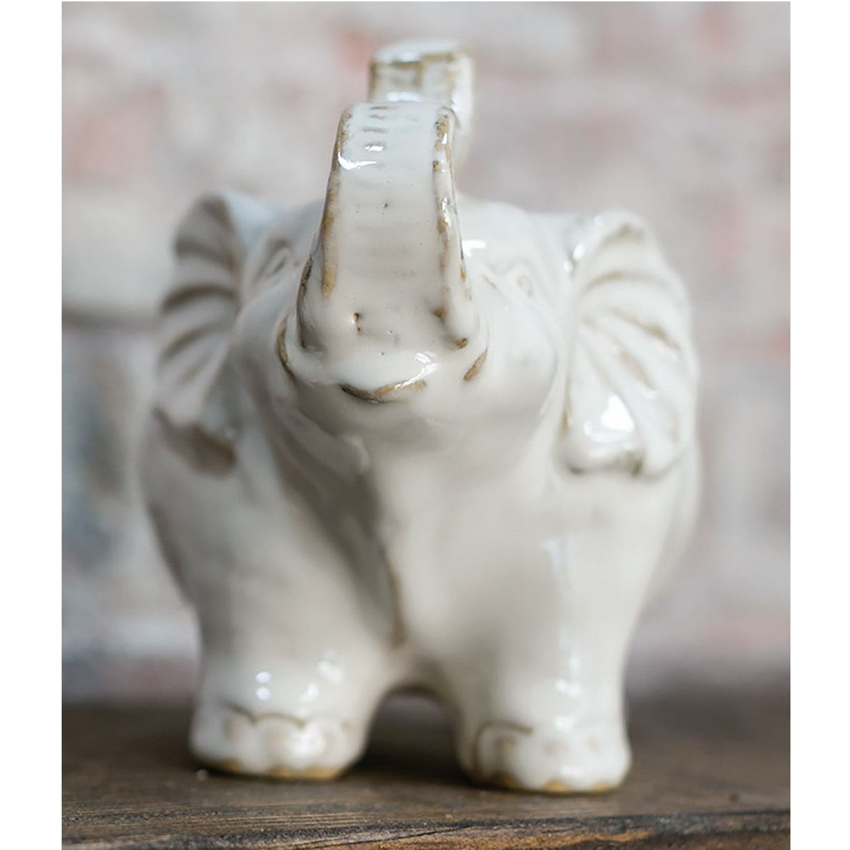 Ivory Elephant Ceramic Pot Planter (Small)