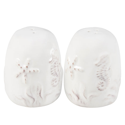 Embossed Beach Salt and Pepper Shakers