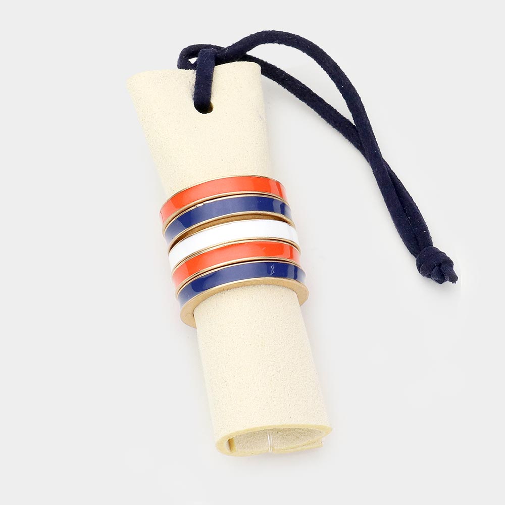 Enamel Colorful Stackable Rings (Bold - Set of 5, Sz 7.5)